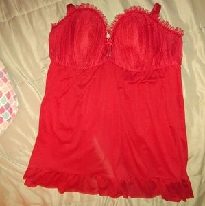 Torrid red lace beautiful baby doll lingerie